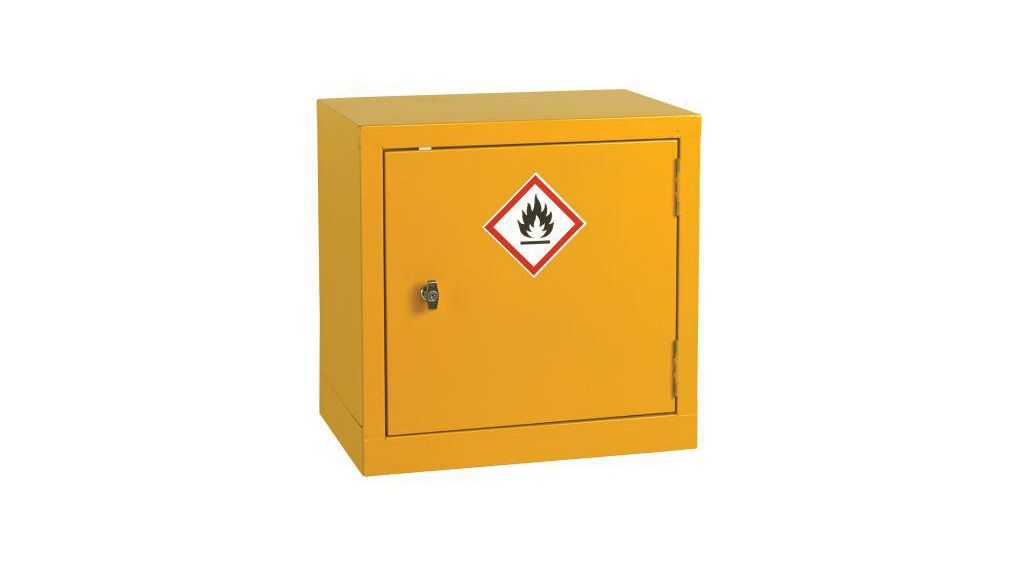 Lockable 1 Door Flammable Cabinet, Steel, 457mm, Yellow